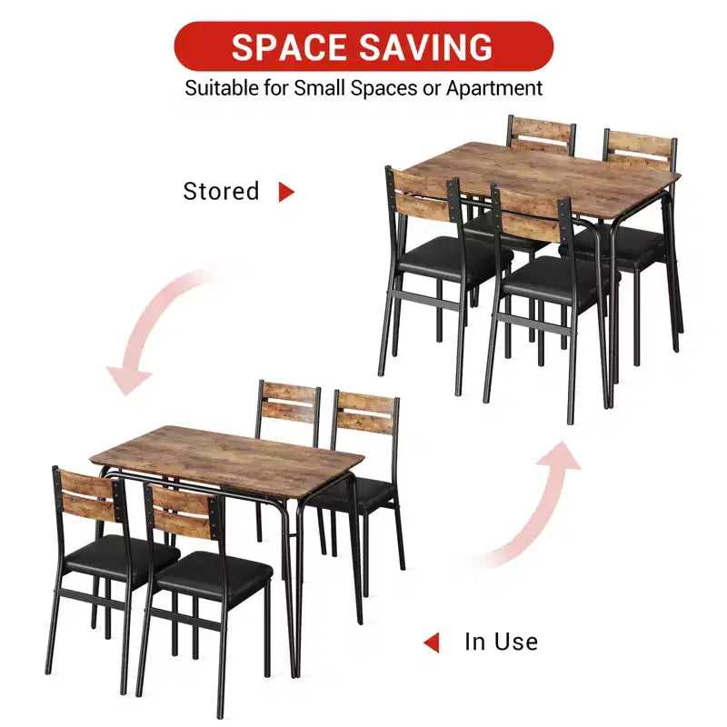 Table de salle à manger pour 4, petit ensemble table et chaises pour 4, ensemble dinette carré avec 4 chaises, ensembles de 5 pièces pour cuisine et salle à manger pour petit espace, appartement