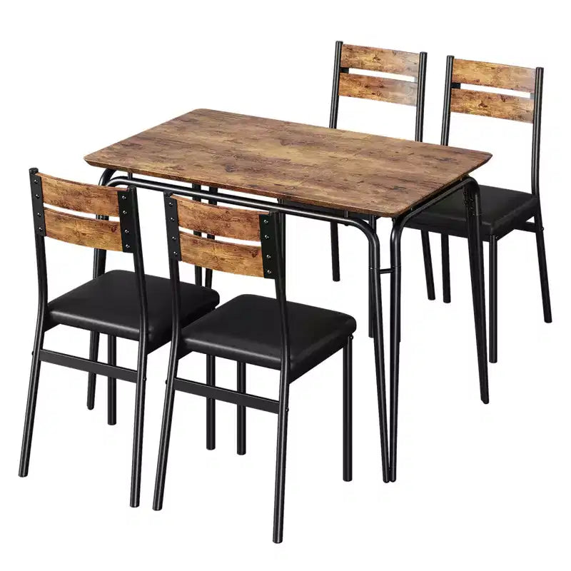 Table de salle à manger pour 4, petit ensemble table et chaises pour 4, ensemble dinette carré avec 4 chaises, ensembles de 5 pièces pour cuisine et salle à manger pour petit espace, appartement