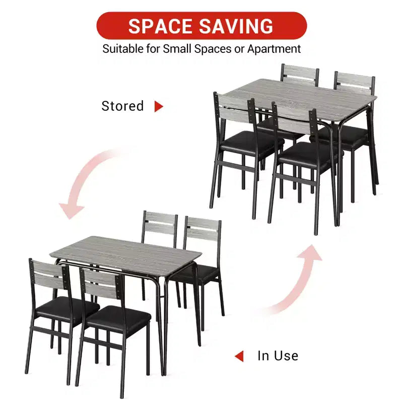 Table de salle à manger pour 4, petit ensemble table et chaises pour 4, ensemble dinette carré avec 4 chaises, ensembles de 5 pièces pour cuisine et salle à manger pour petit espace, appartement