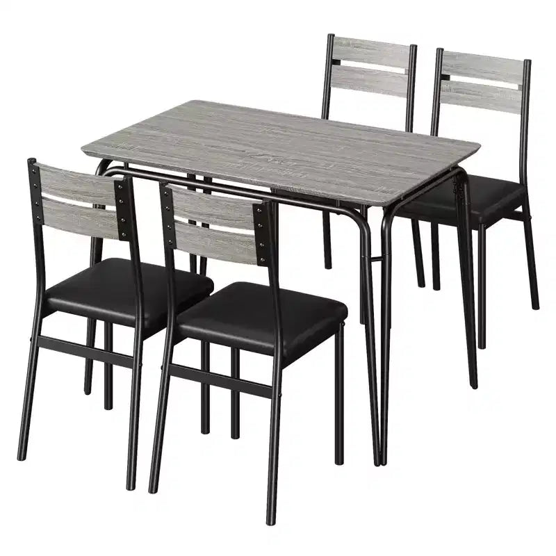 Table de salle à manger pour 4, petit ensemble table et chaises pour 4, ensemble dinette carré avec 4 chaises, ensembles de 5 pièces pour cuisine et salle à manger pour petit espace, appartement