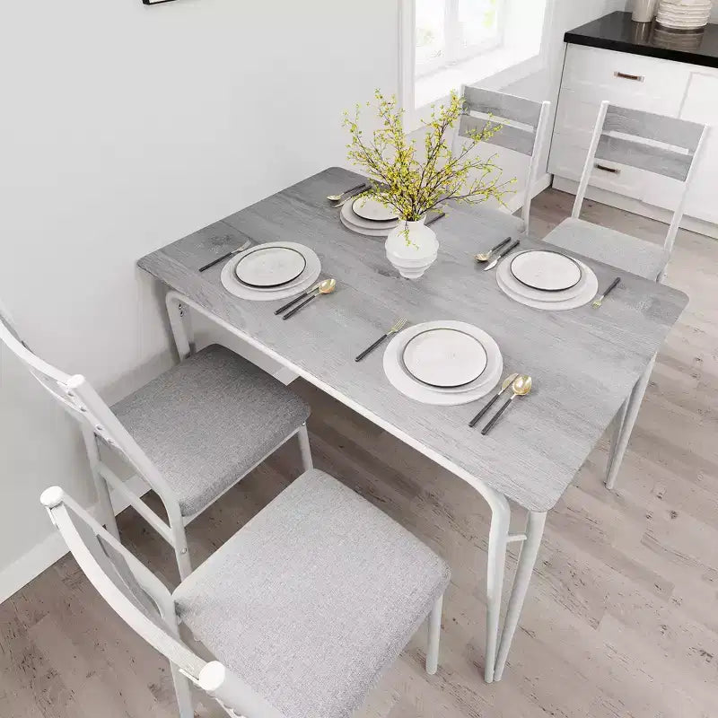Table de salle à manger pour 4, petit ensemble table et chaises pour 4, ensemble dinette carré avec 4 chaises, ensembles de 5 pièces pour cuisine et salle à manger pour petit espace, appartement