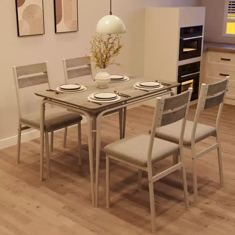 Table de salle à manger pour 4, petit ensemble table et chaises pour 4, ensemble dinette carré avec 4 chaises, ensembles de 5 pièces pour cuisine et salle à manger pour petit espace, appartement