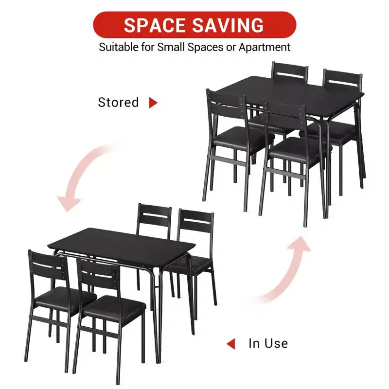 Table de salle à manger pour 4, petit ensemble table et chaises pour 4, ensemble dinette carré avec 4 chaises, ensembles de 5 pièces pour cuisine et salle à manger pour petit espace, appartement