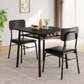 3 Pcs Dining Table Set for 2,with Storage Rack,Space Saving Dining Table & 2 Padded Chairs,Kitchen Table & Chairs Set for Small Space
