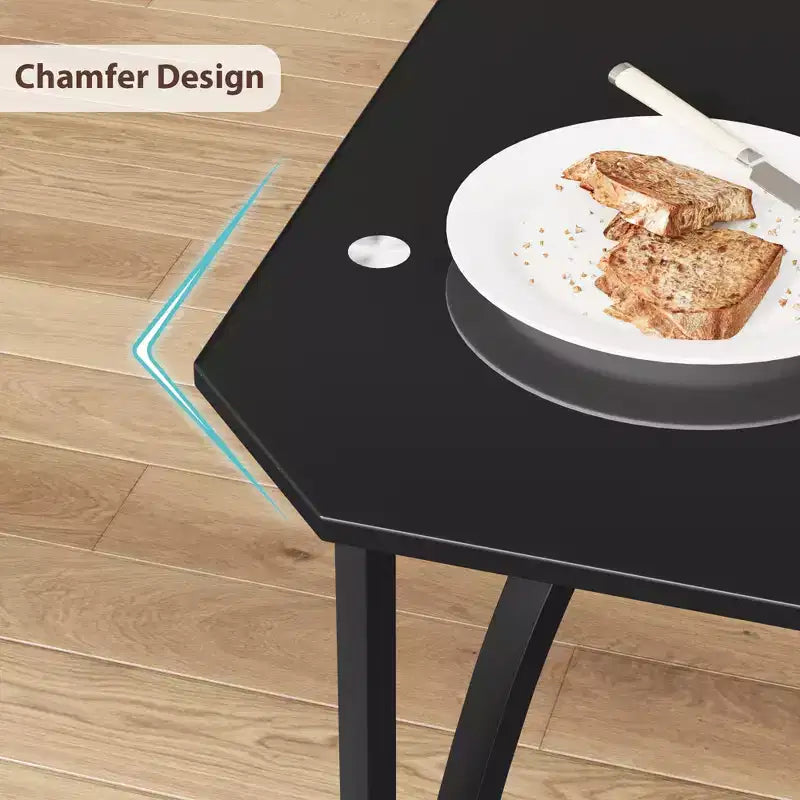 Lot de 4 chaises de table de cuisine, ensemble de salle à manger pour 4 personnes avec chaises, ensemble de table de cuisine 4 pièces avec chaises rembourrées en PU et cadre en métal pour petit espace