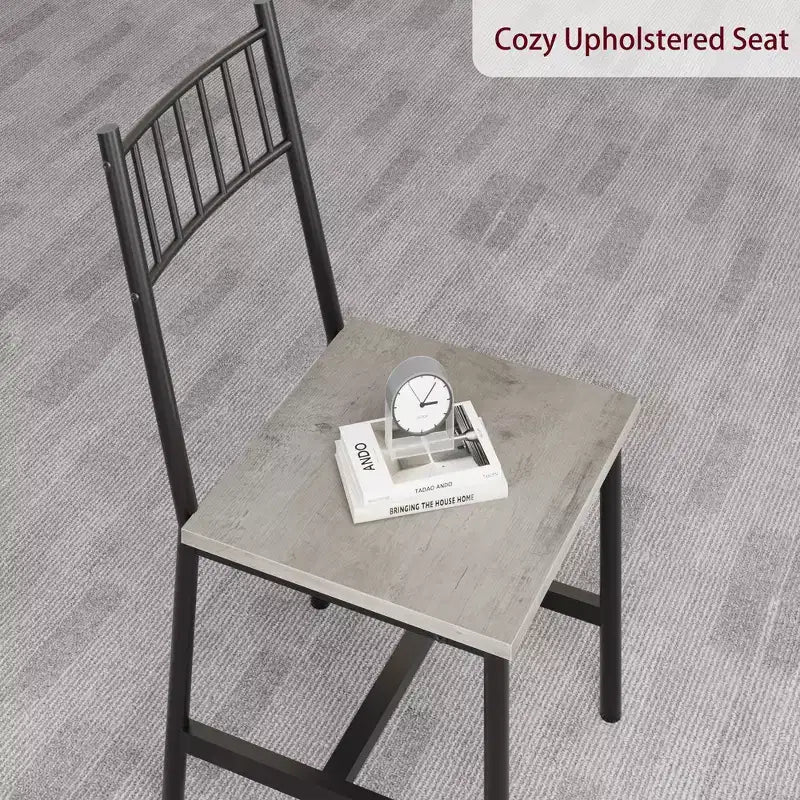 Ensemble de 4 chaises de cuisine, ensemble de table à manger pour 4 avec banc et chaises, ensemble de 4 pièces de table de cuisine avec étagère de rangement pour petit espace