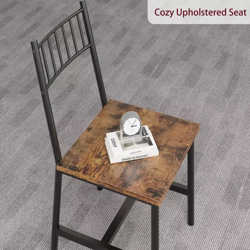Ensemble de 4 chaises de cuisine, ensemble de table à manger pour 4 avec banc et chaises, ensemble de 4 pièces de table de cuisine avec étagère de rangement pour petit espace
