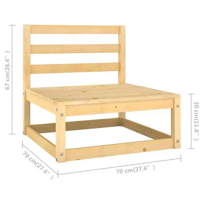 vidaXL Salon de jardin modulaire en pin massif moyenne taille