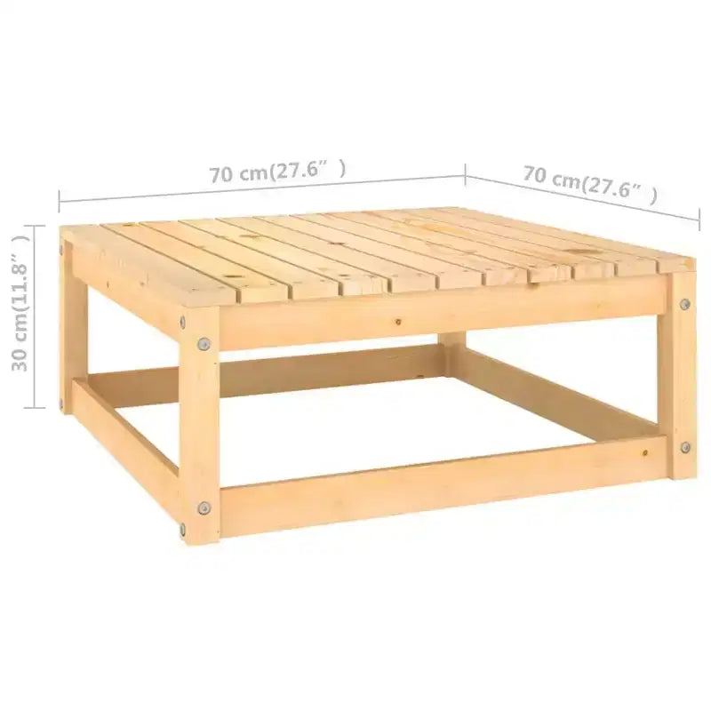 vidaXL Salon de jardin 7 pcs Extérieur Canapé sectionnel Bois de pin massif - Naturel avec coussin