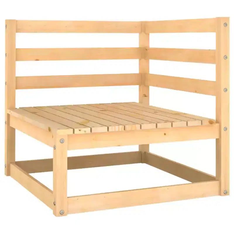 vidaXL Salon de jardin 7 pcs Extérieur Canapé sectionnel Bois de pin massif - Naturel avec coussin