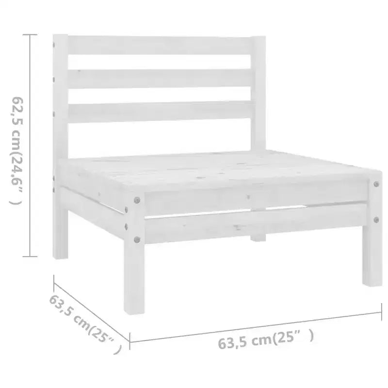 vidaXL Salon de jardin – 10 pièces en pin massif, design palette blanc rustique, résistant aux intempéries, idéal pour l l'intérieur et l'extérieur