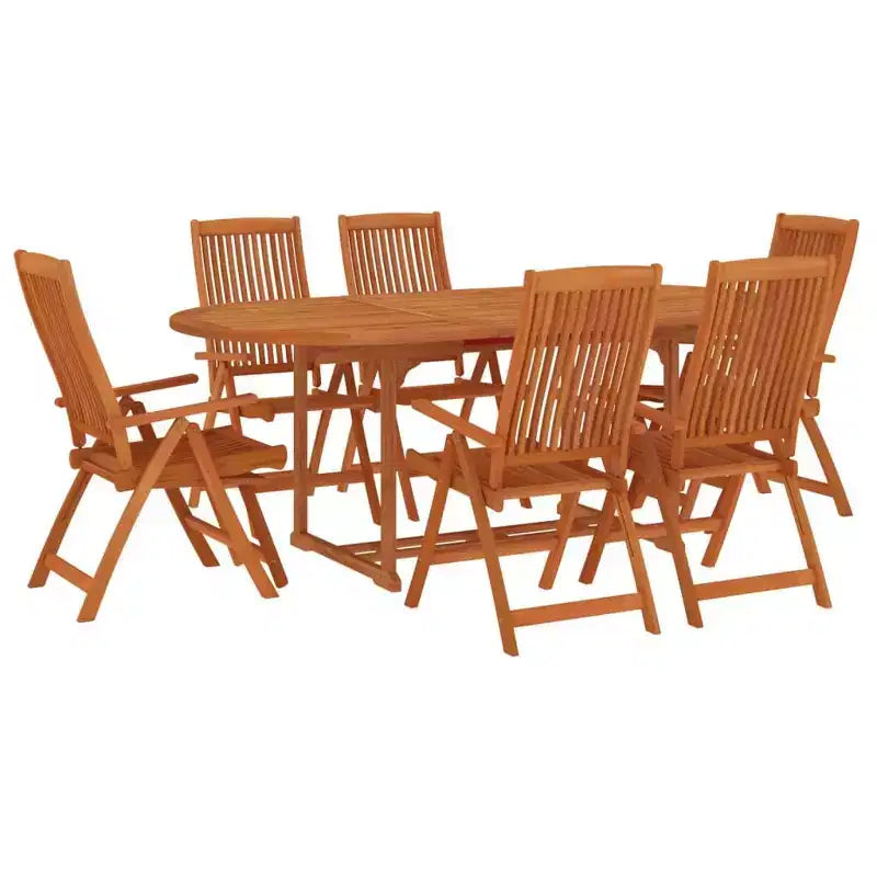 vidaXL Ensemble de salle à manger d'extérieur table et chaises extensibles en bois d'eucalyptus massif