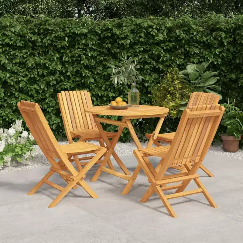 vidaXL Salon de jardin en teck massif pliable de taille moyenne