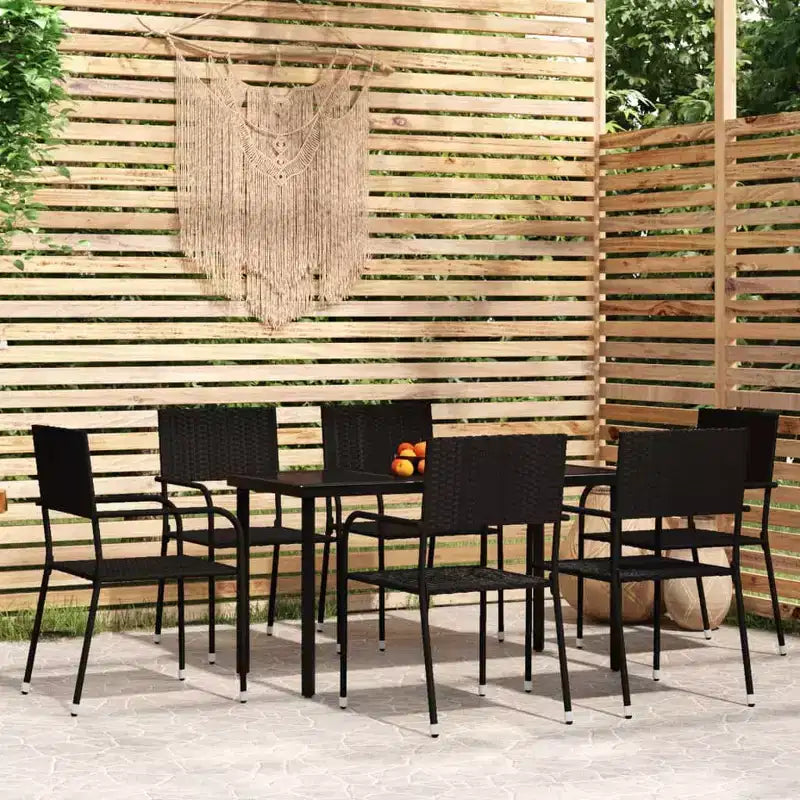 vidaXL Ensemble de salle à manger de jardin - Noir 55,1 Longueur de la table 6 articles