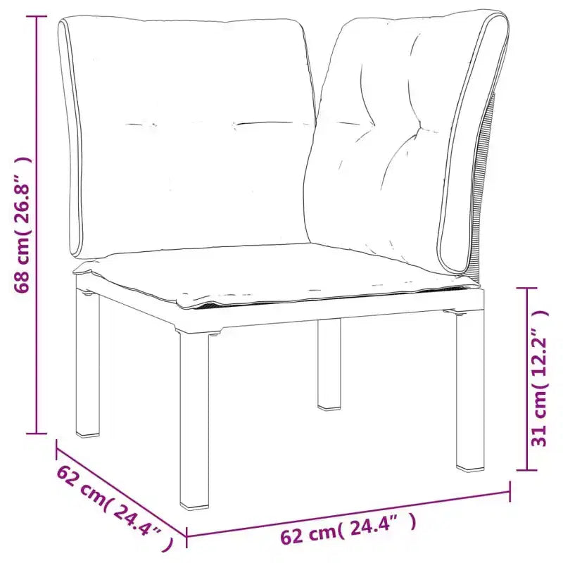 vidaXL Ensemble de salon de jardin Canapé sectionnel pour jardin en résine tressée noir et gris