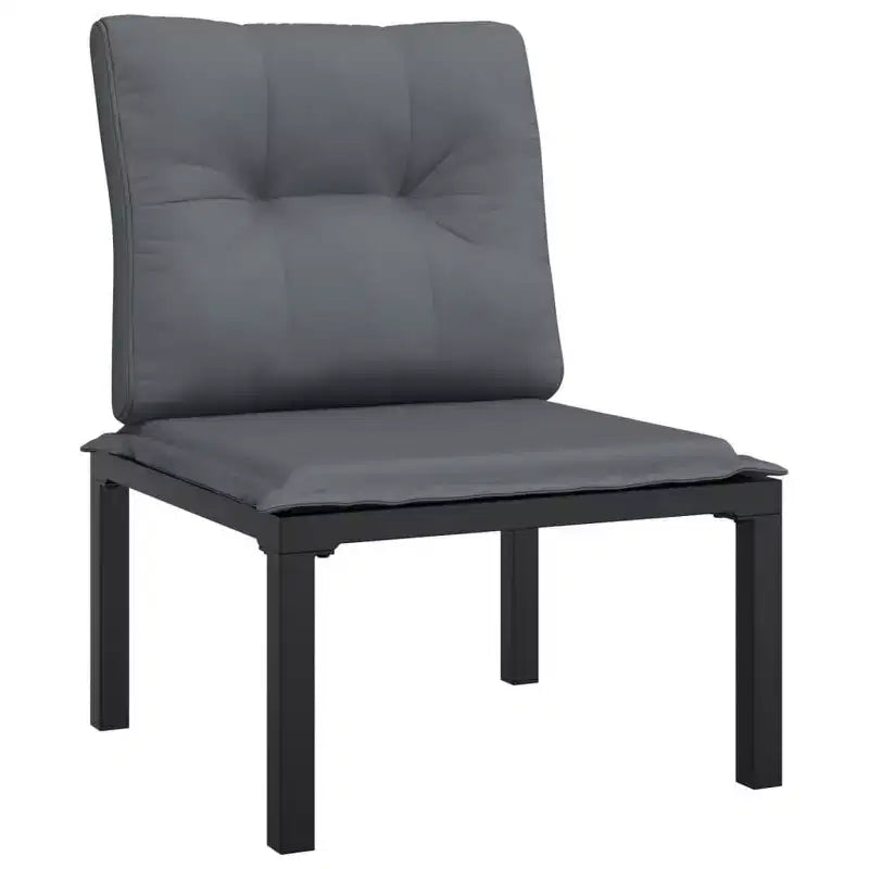vidaXL Ensemble de salon de jardin Canapé sectionnel pour jardin en résine tressée noir et gris