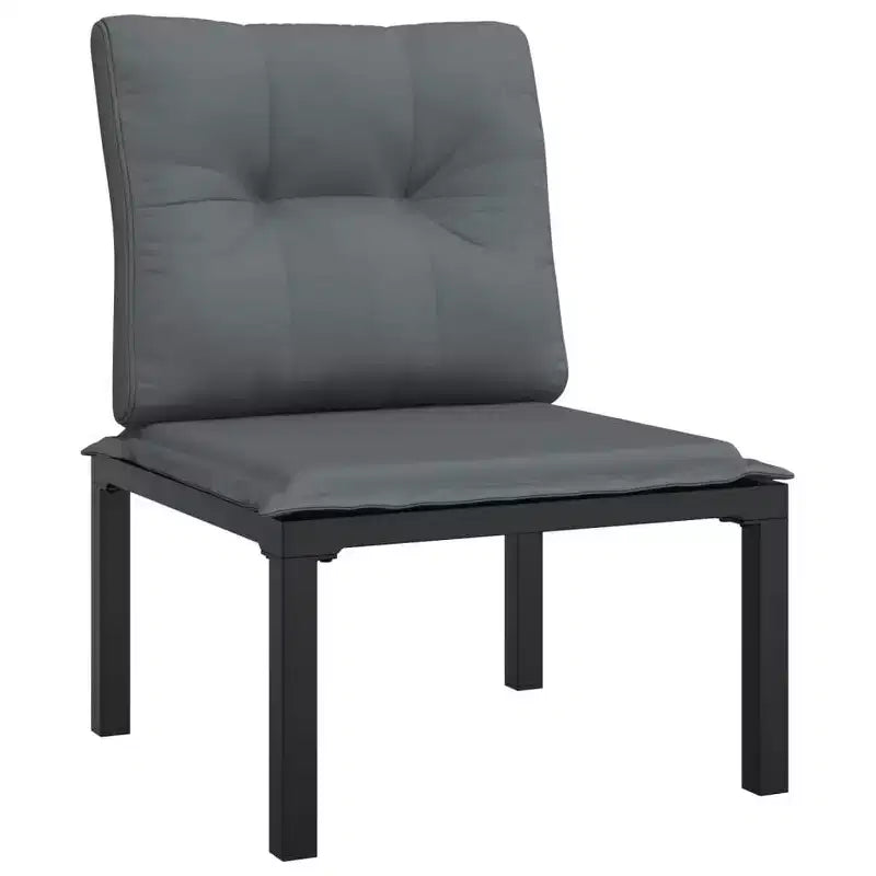 vidaXL Salon de jardin 9 pièces en résine tressée noir et gris