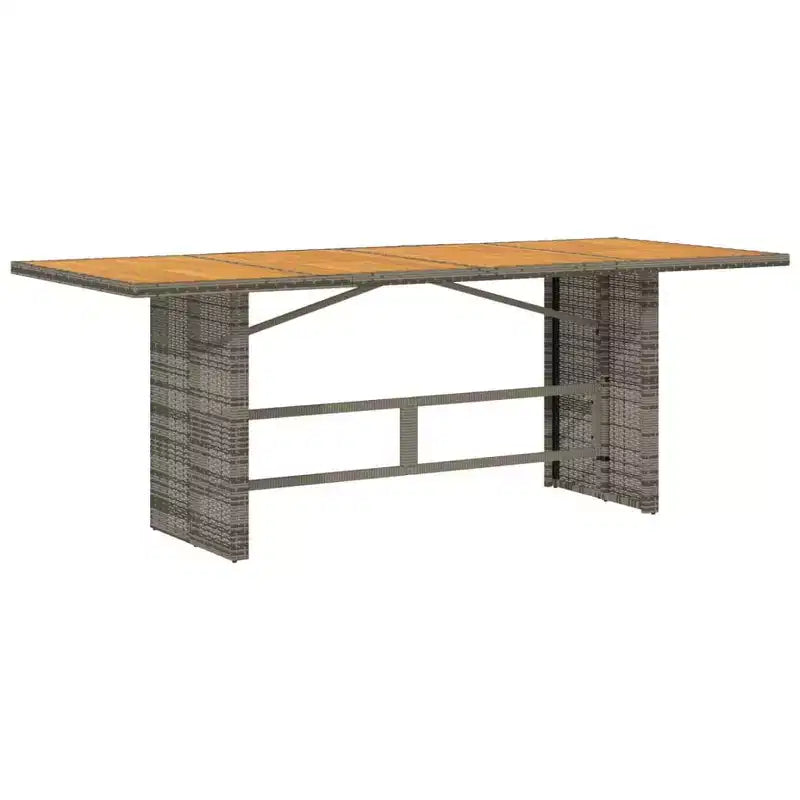 vidaXL Ensemble de salle à manger d'extérieur 7 pièces - Résine tressée et table en bois d'acacia, coussins bleu marine, gris, résistant aux intempéries, confortable