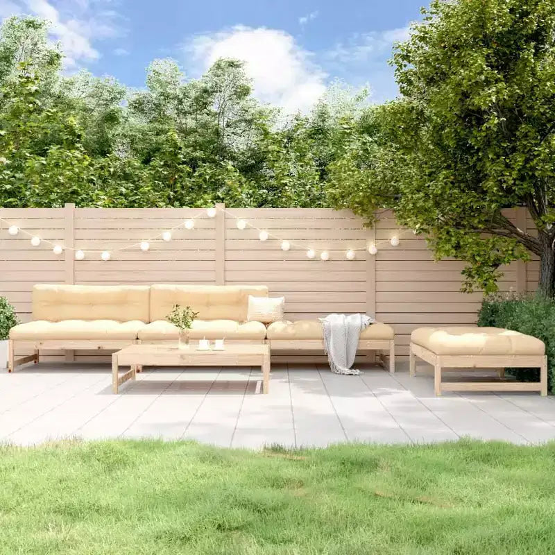 vidaXL Salon de jardin en bois naturel Bois de pin massif, contreplaqué Grand