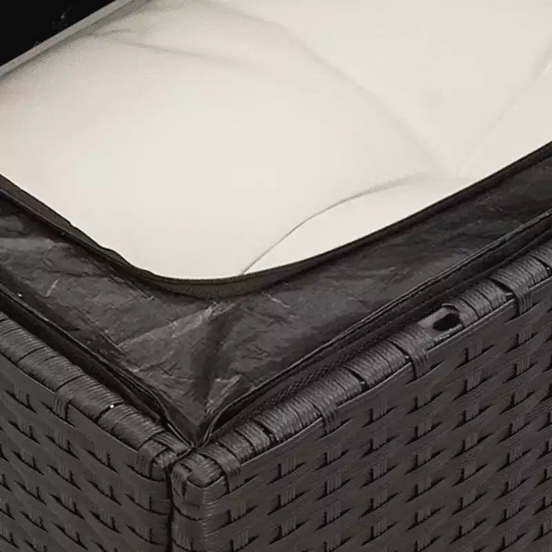 vidaXL Salon de jardin noir et blanc crème en résine tressée grand modulable