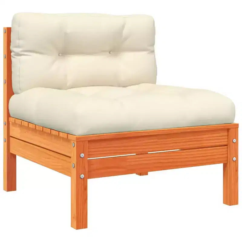 vidaXL Ensemble de canapés de jardin Marron cire Bois de pin massif Grand modulaire