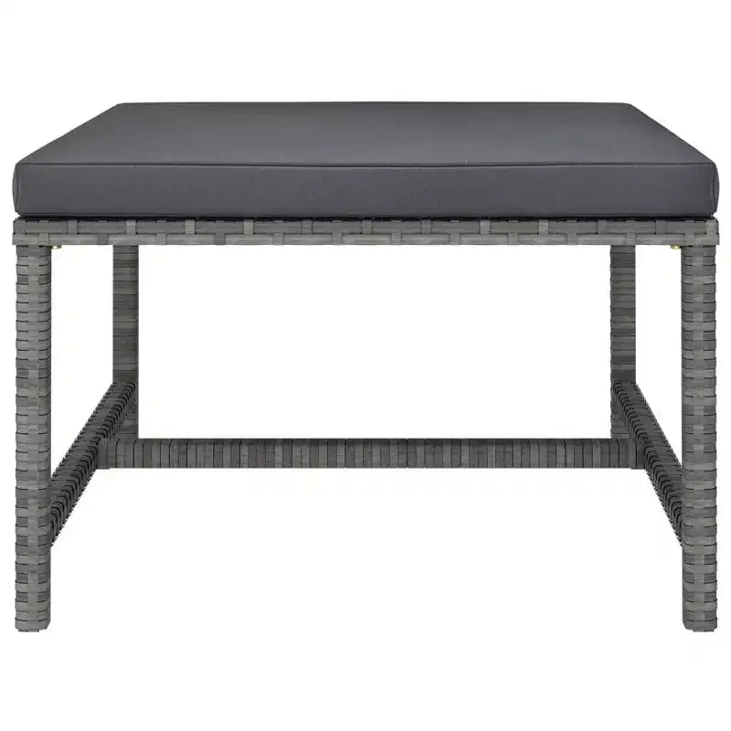 vidaXL Salon de jardin 4 pièces avec coussins - Mobilier d'extérieur en résine tressée résistante aux intempéries - Gris/Anthracite - Facile à nettoyer et à entretenir