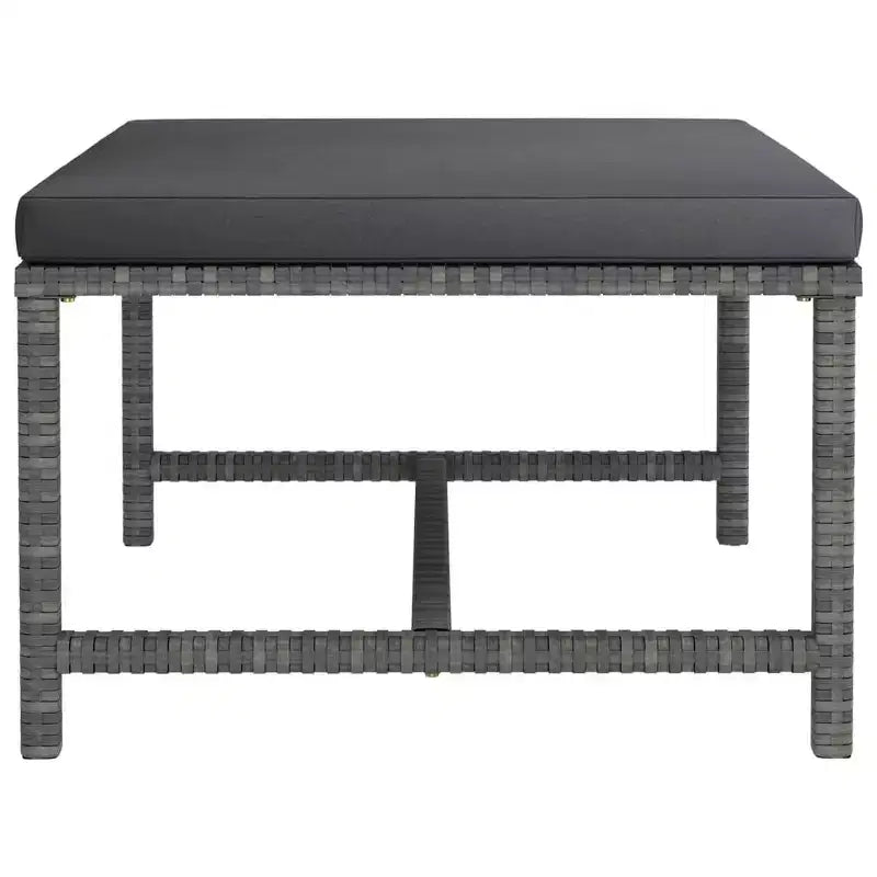 vidaXL Salon de jardin 4 pièces avec coussins - Mobilier d'extérieur en résine tressée résistante aux intempéries - Gris/Anthracite - Facile à nettoyer et à entretenir