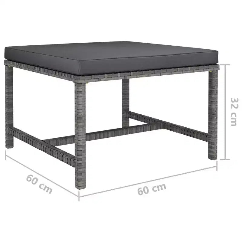 vidaXL Salon de jardin 4 pièces avec coussins - Mobilier d'extérieur en résine tressée résistante aux intempéries - Gris/Anthracite - Facile à nettoyer et à entretenir