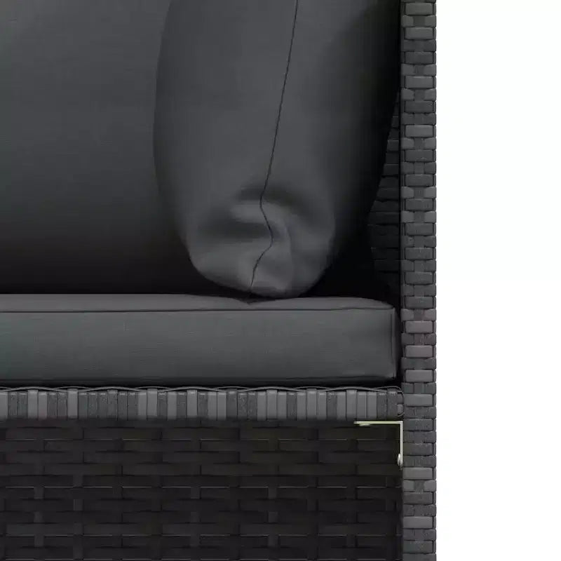 vidaXL Salon de jardin 4 pièces avec coussins - Mobilier d'extérieur en résine tressée résistante aux intempéries - Gris/Anthracite - Facile à nettoyer et à entretenir
