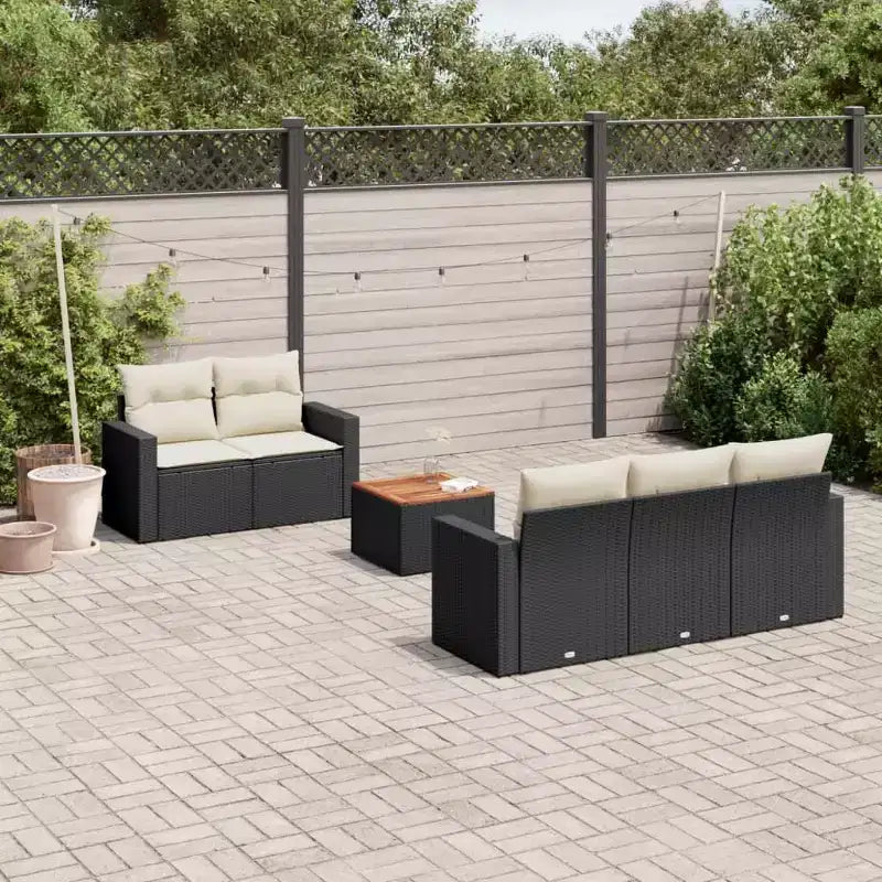 vidaXL Salon de jardin noir en résine tressée Grand salon de jardin modulable