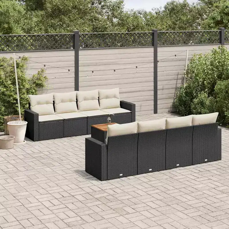 vidaXL Salon de jardin grand modulaire en résine tressée et acier noir et crème