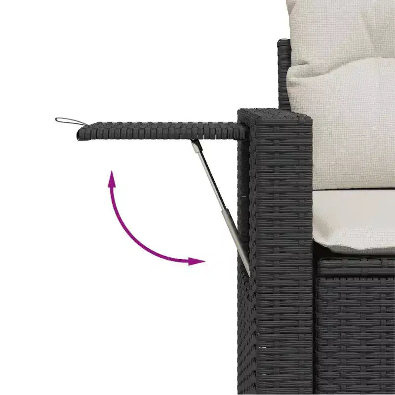 vidaXL Ensemble de canapés de jardin 5 pièces avec coussins - Noir et crème