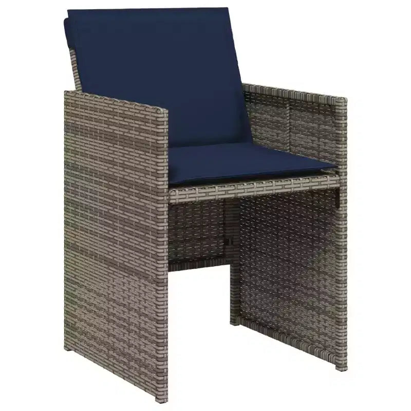 vidaXL Salon de jardin 17 pièces avec coussins en résine tressée gris
