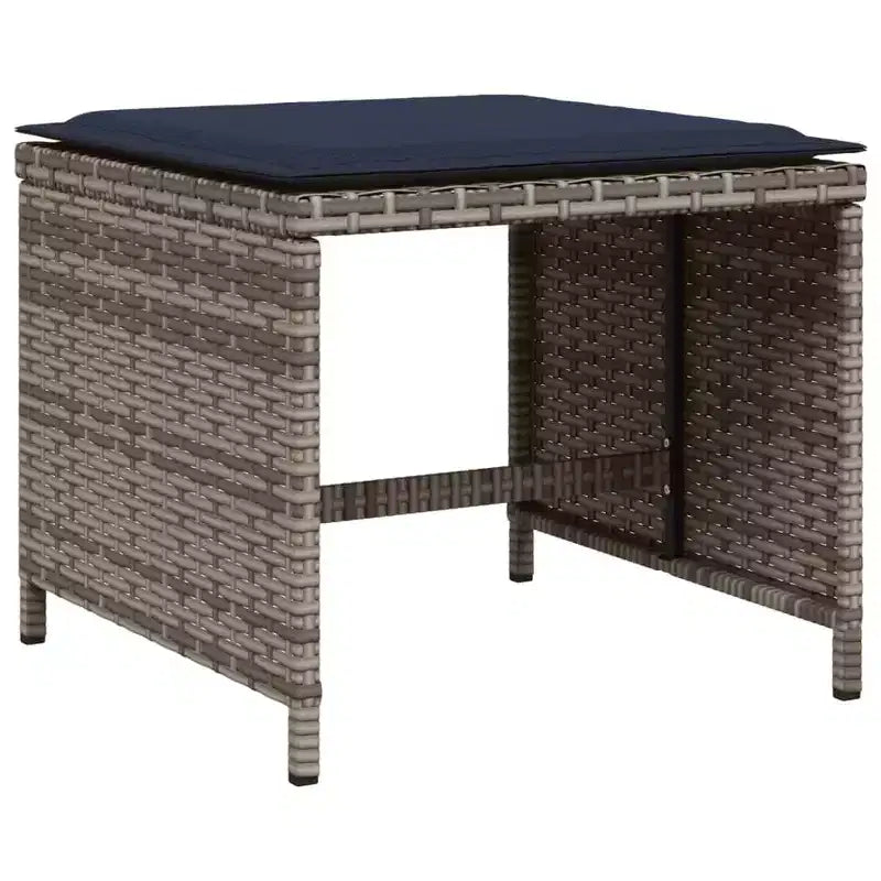 vidaXL Salon de jardin 17 pièces avec coussins en résine tressée gris