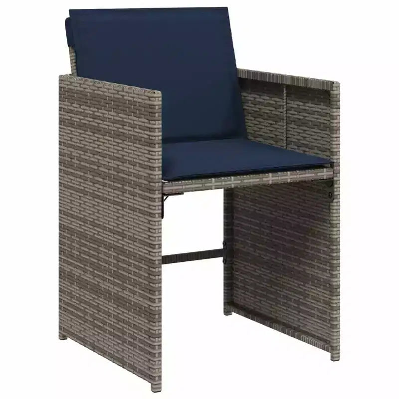 vidaXL Salon de jardin 10 pcs pliable en résine tressée gris