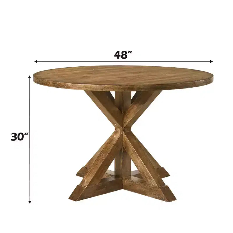 GDFStudio Sandra Ensemble de Salle à Manger Moderne 5 Pièces avec Table en Bois Vieilli et 4 Chaises Rembourrées