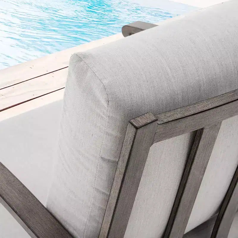 HAPPATIO Ensemble de mobilier d'extérieur 5 pièces en aluminium, chaises de patio avec poufs et table d'appoint, salon de jardin pour véranda (Gris)