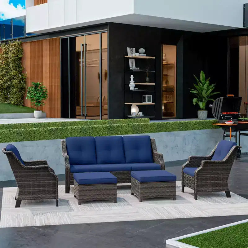 Ensemble de conversation d'extérieur modulaire UPTIOT 5 pièces pour terrasse