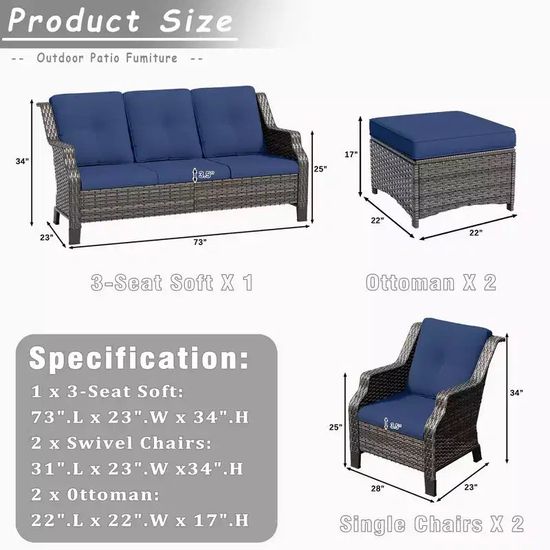 Ensemble de conversation d'extérieur modulaire UPTIOT 5 pièces pour terrasse