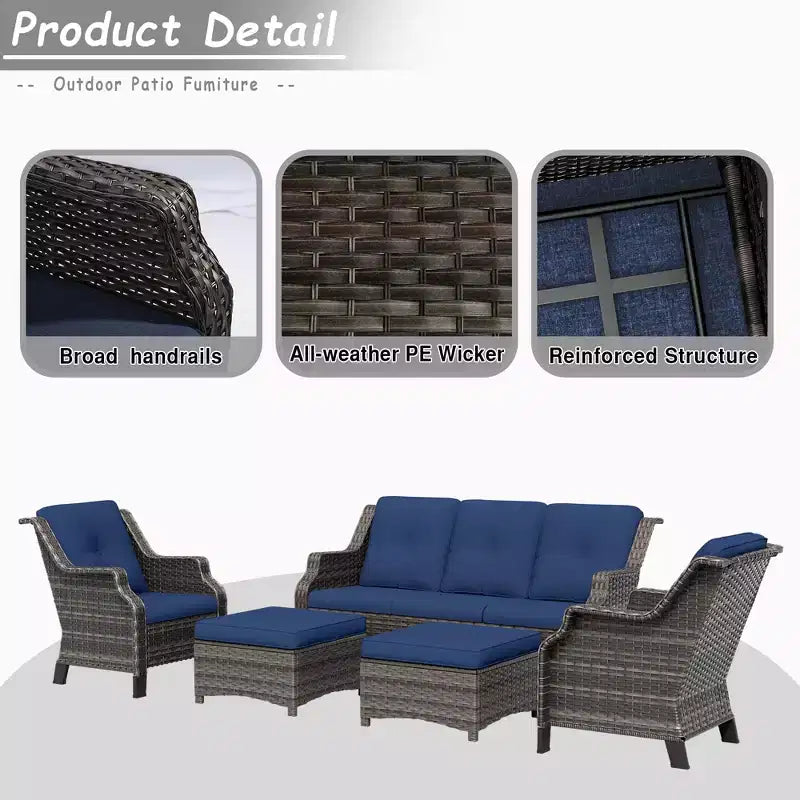 Ensemble de conversation d'extérieur modulaire UPTIOT 5 pièces pour terrasse