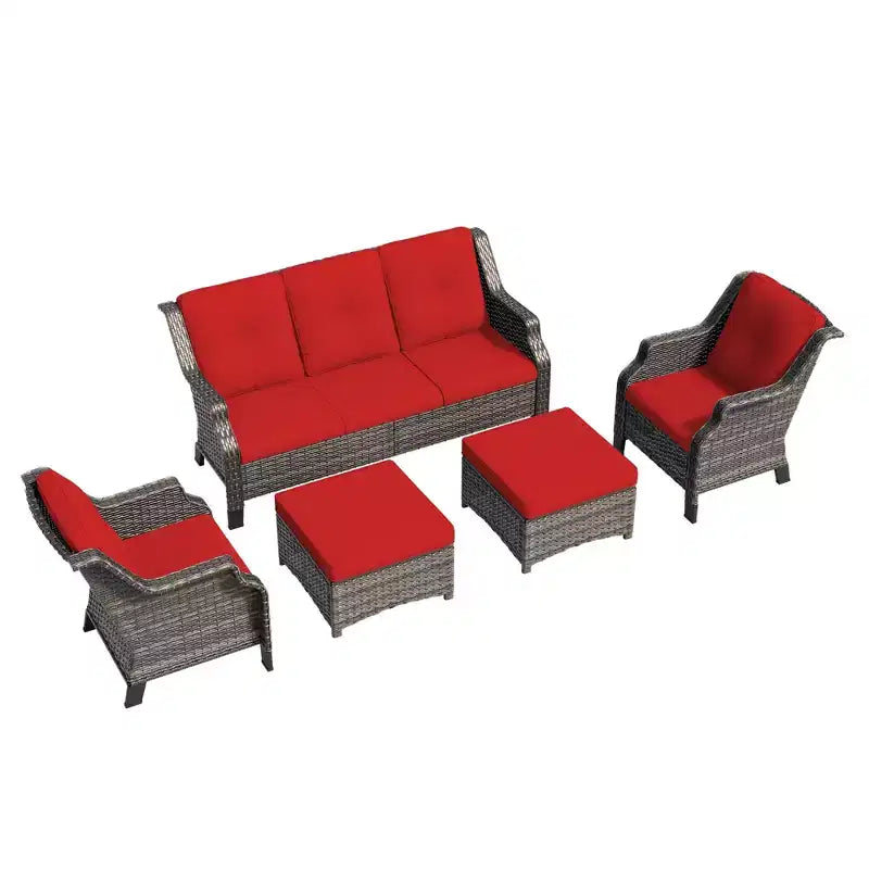 Ensemble de conversation d'extérieur modulaire UPTIOT 5 pièces pour terrasse