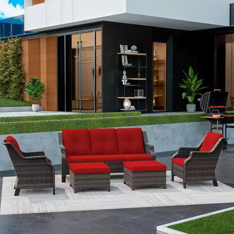 Ensemble de conversation d'extérieur modulaire UPTIOT 5 pièces pour terrasse