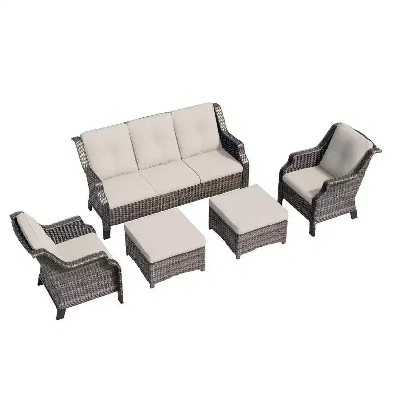 Ensemble de conversation d'extérieur modulaire UPTIOT 5 pièces pour terrasse