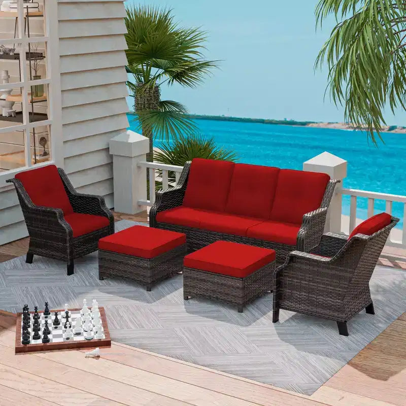 Ensemble de conversation d'extérieur modulaire UPTIOT 5 pièces pour terrasse
