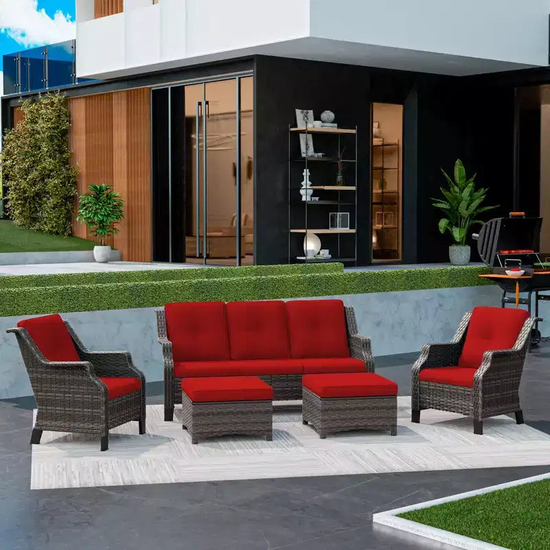 Ensemble de conversation d'extérieur modulaire UPTIOT 5 pièces pour terrasse