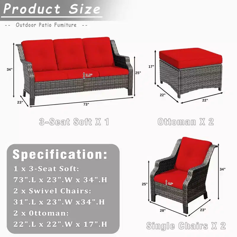 Ensemble de conversation d'extérieur modulaire UPTIOT 5 pièces pour terrasse