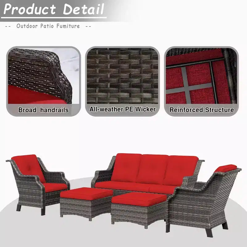 Ensemble de conversation d'extérieur modulaire UPTIOT 5 pièces pour terrasse