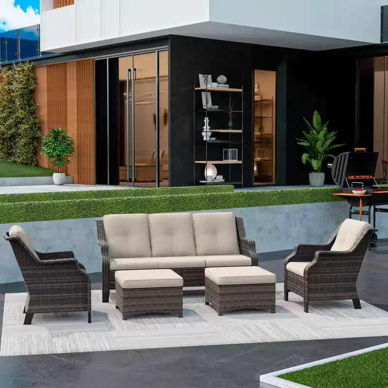Ensemble de conversation d'extérieur modulaire UPTIOT 5 pièces pour terrasse