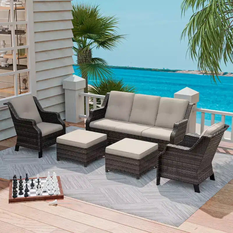Ensemble de conversation d'extérieur modulaire UPTIOT 5 pièces pour terrasse