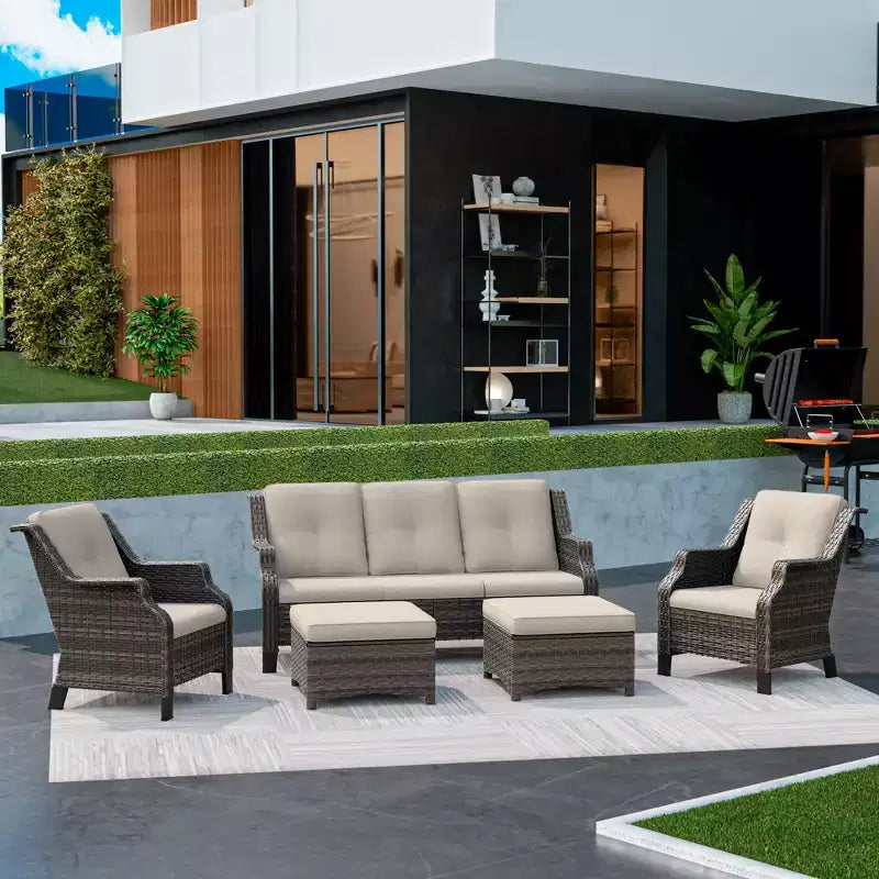 Ensemble de conversation d'extérieur modulaire UPTIOT 5 pièces pour terrasse